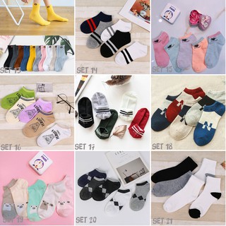 Set 5 đôi vớ tất nữ dễ thương style Hàn