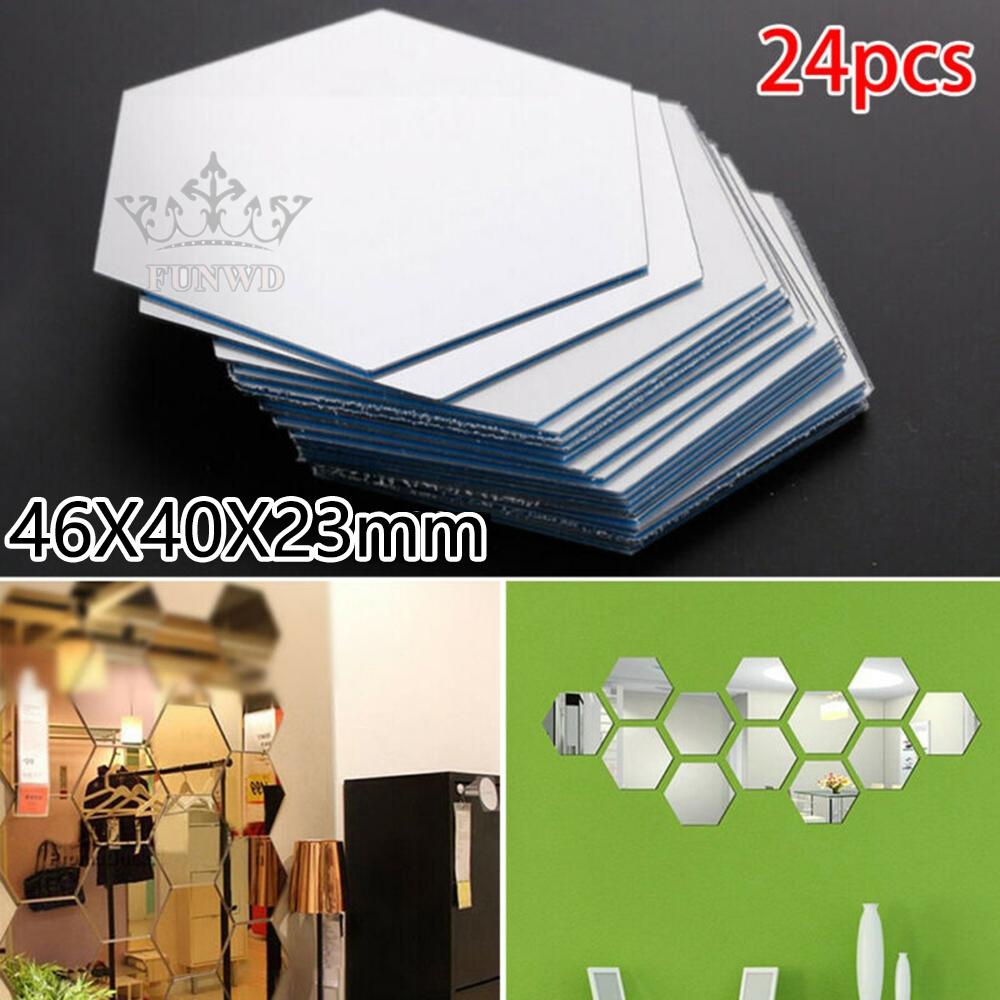 [Funny-]Stickers Mirror Bedroom Tile Tiles Wall Mosaic Self Acrylic Art Decals