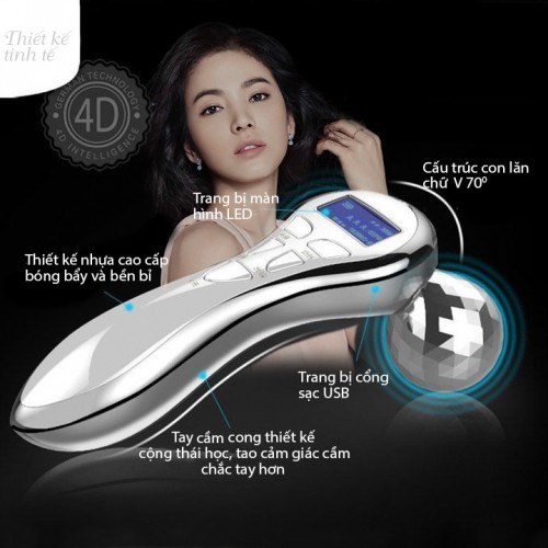 [Mã 254FMCGSALE giảm 8% đơn 500K] Máy massage nâng cơ mặt điện xung 4D KM-828 - Pin sạc