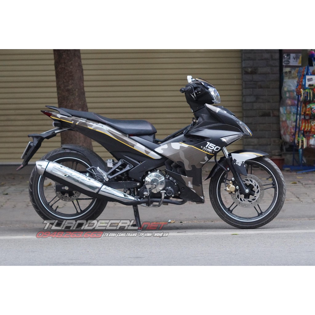 Tem Trùm Exciter 150 Camo Xám Đen