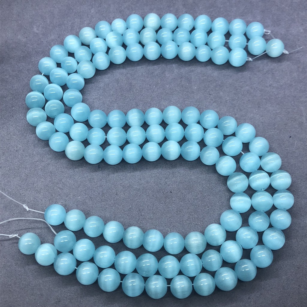 Chuỗi hạt đá mắt mèo tự nhiên 4-12mm chuyên dụng làm trang sức thủ công
