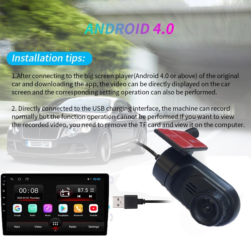 Camera Hành Trình Cho Xe Hơi Hỗ Trợ Tầm Nhìn Ban Đêm Kết Nối USB Android Adas 1080P