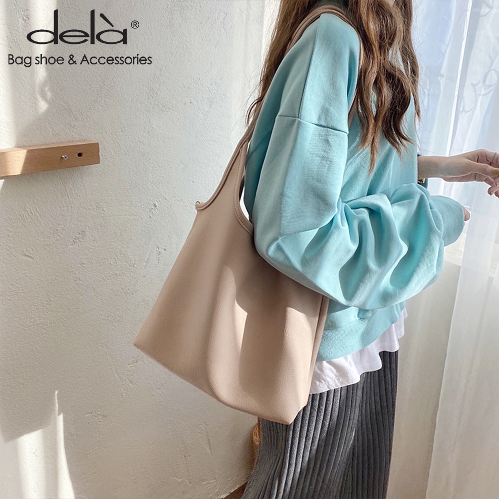 Dela Túi Xách Da Mềm Sức Chứa Lớn Phong Cách Hàn Quốc Mới
