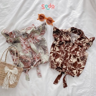 Áo sơ mi bé gái SODA KIDS thiết kế cánh tiên buộc nơ, chất liệu Linen Hàn mềm, nhẹ, mát