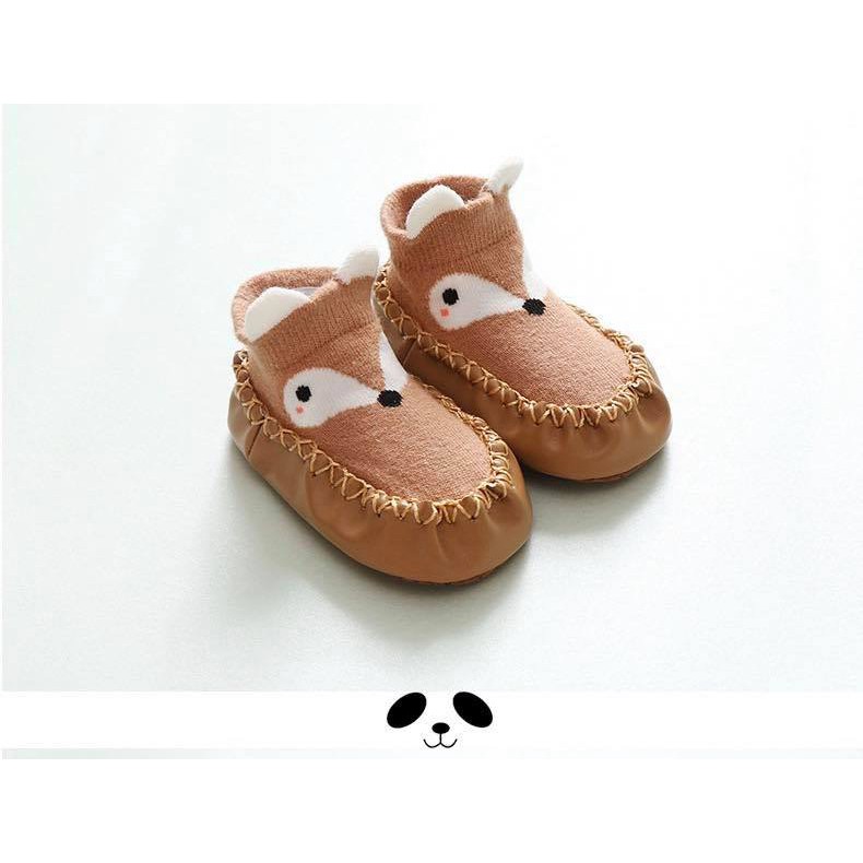 Tất giày tập đi hình thú cho bé 10-12cm