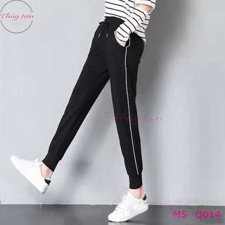 Quần jogger nữ dáng dài ống suông cạp chun phong cách thể thao chất Umi Hàn cao cấp co giãn 4 chiều