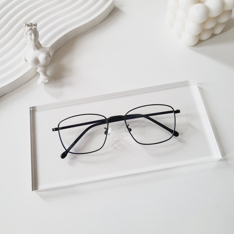 Gọng giả cận, kính cận vuông nam nữ thanh mảnh 8818 chống ánh sáng xanh, UV400 kim loại càng dẻo Jolie eyewear