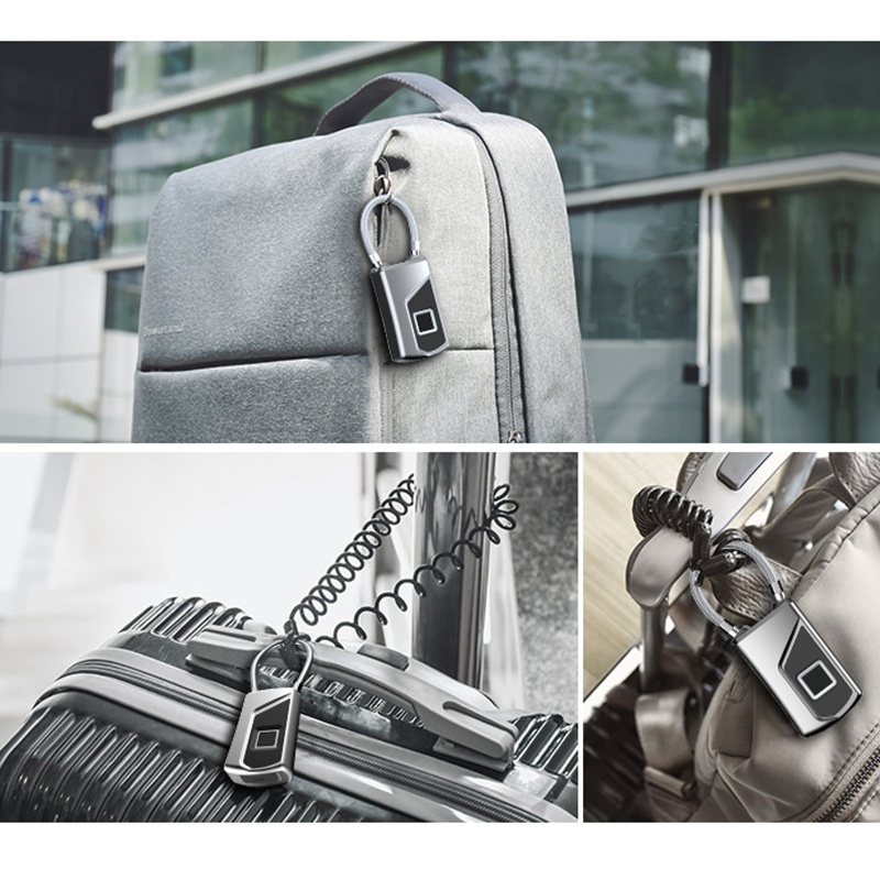 Ổ Khóa Cảm Ứng Vân Tay Thông Minh kiss L1 Chống Trộm Kèm Sạc USB Tiện Dụng Cho Học Sinh / Nam Và Nữ