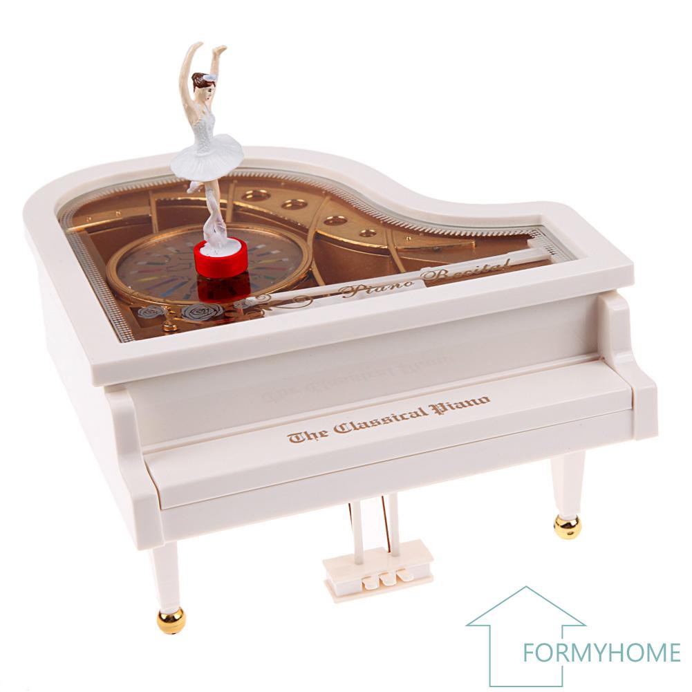  Clockwork Type Rotary Classical Ballerina Girl On The Piano Music Box