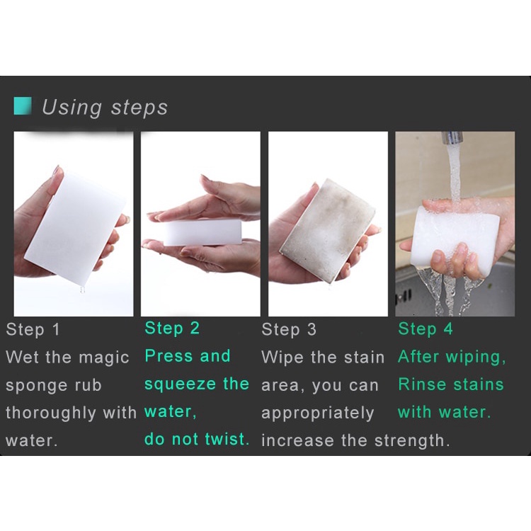 Mút xốp nén màu trắng kích thước 10*6*2cm đa năng làm sạch an toàn và không ô nhiễm