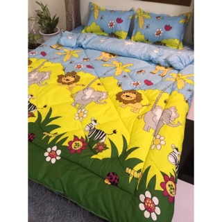 Trọn bộ chăn ga gối chần phao 5 món - sư tử