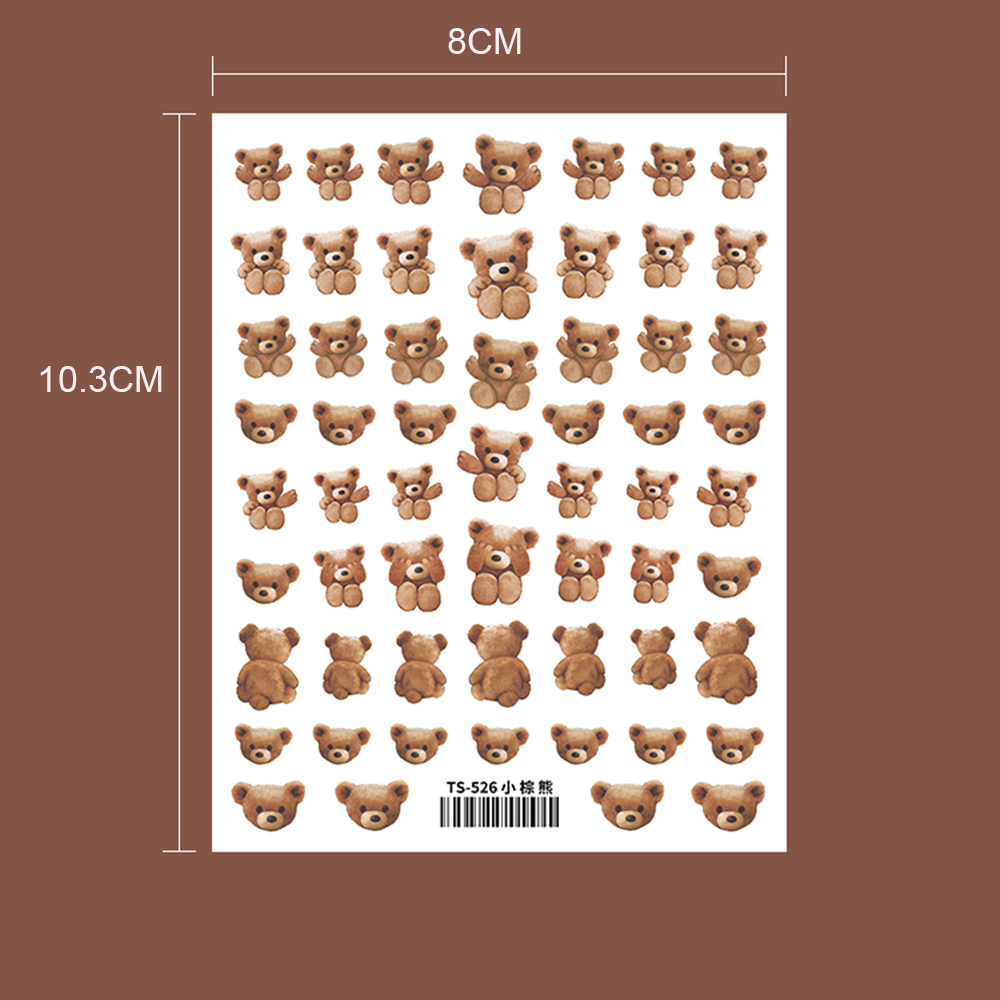 Miếng Dán Trang Trí Móng Tay 3d Hình Gấu Đáng Yêu Diy 5d