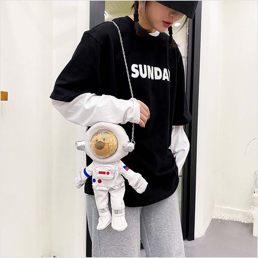 Túi đeo chéo hình gấu bông phi hành gia thời trang nữ