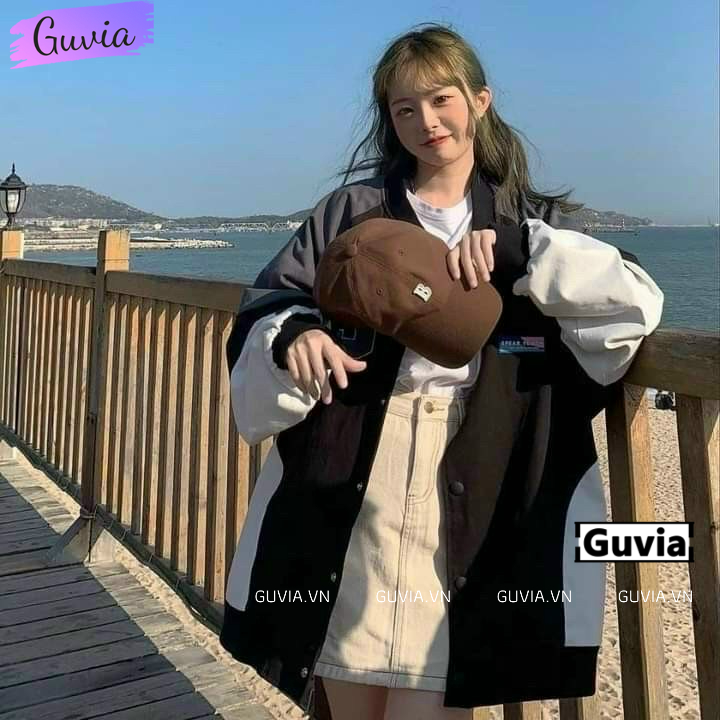 Áo Khoác Dù NUMBER 5 Lớp Form Rộng Nam Nữ Unisex, Áo Gió Bomber Bóng Chày Chống Nắng Ulzzang GUVIA