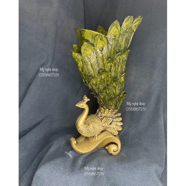 Bình hoa composite, phong thủy, bình con công, decor, trang trí, quà tặng sinh nhật, tân gia, bình hoa giả, công 3