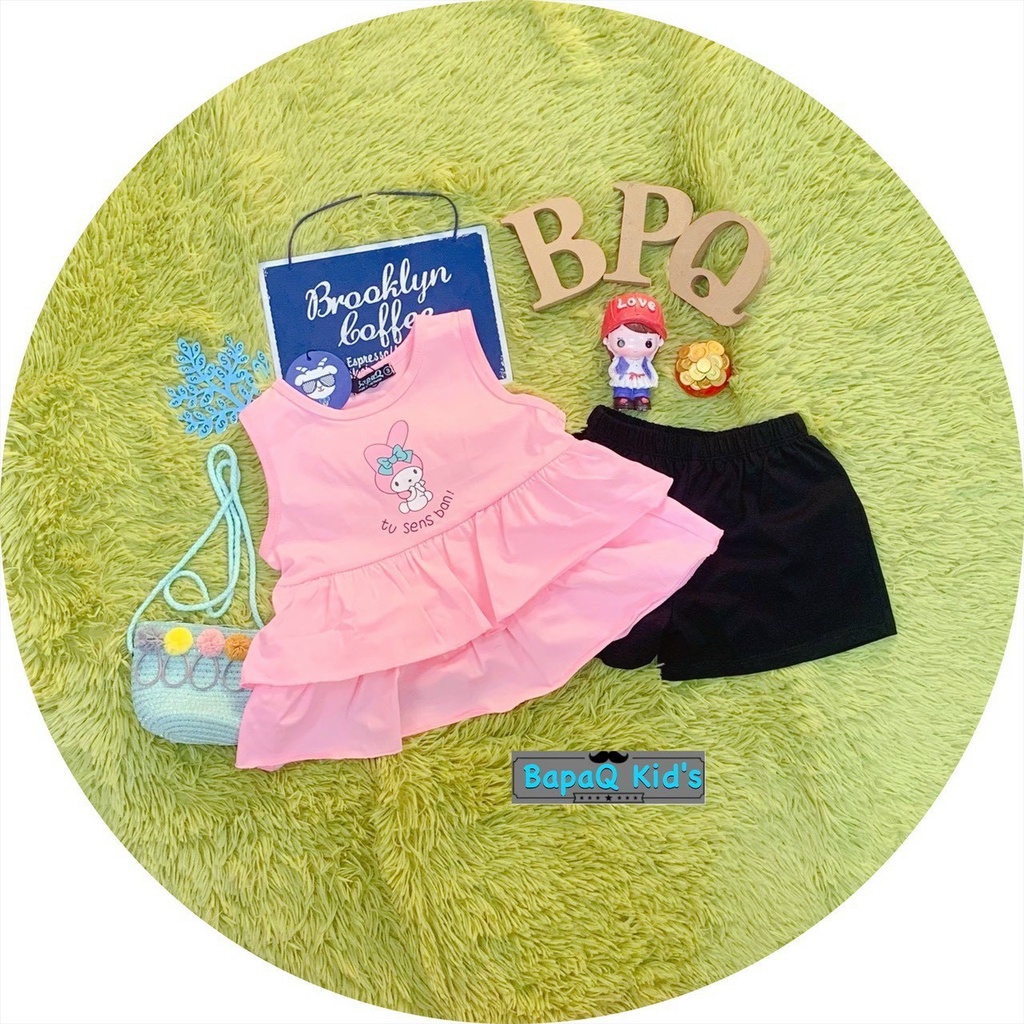 ☘️Bộ thun bé gái 2 tầng Thỏ dễ thương