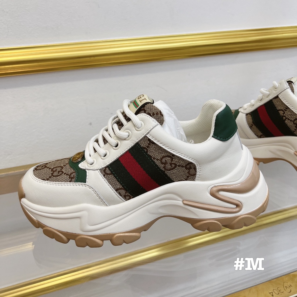 Giầy thể thao nữ đế nâu họa tiết đẹp và chất nâng đế cao Hàng cao cấp full box