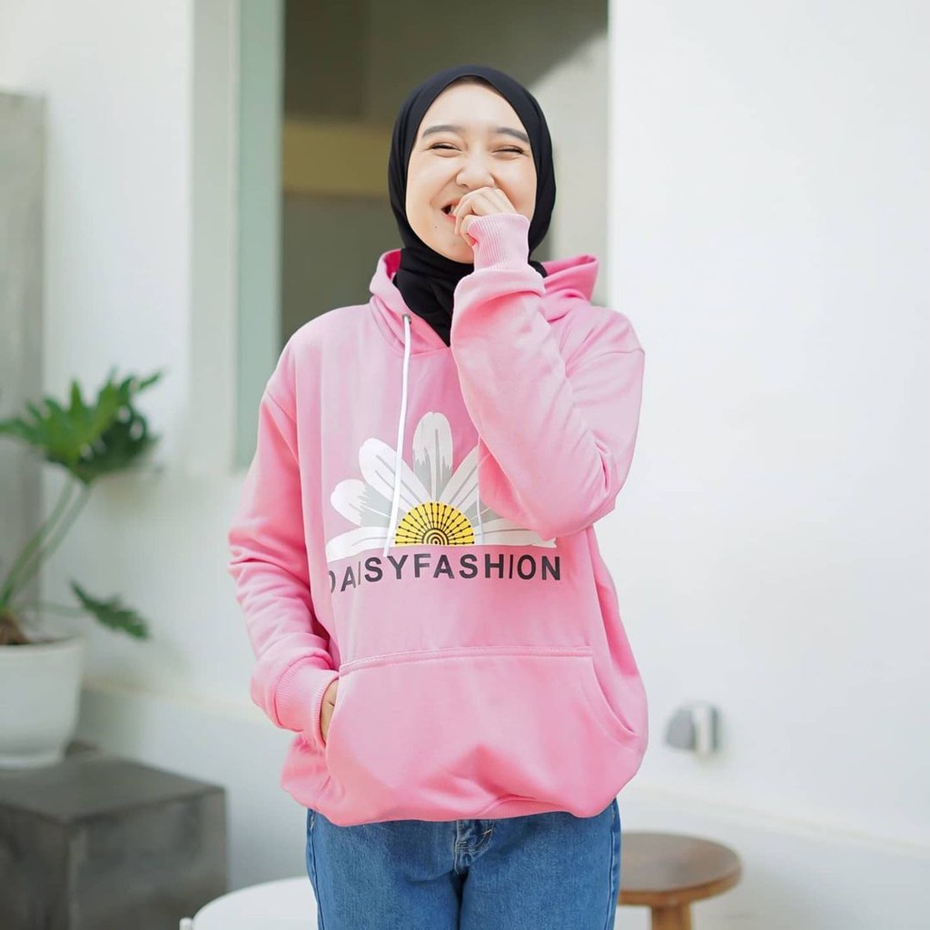 Áo Hoodie Lông Cừu Oversize Màu Hồng Phong Cách Hàn Quốc Dành Cho Nữ