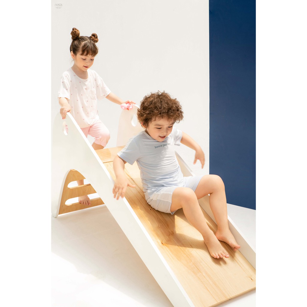 Bộ Cộc Tay - Quần Lửng Bé Gái NOUS Trái Tim 2Y/3Y/4Y/5Y