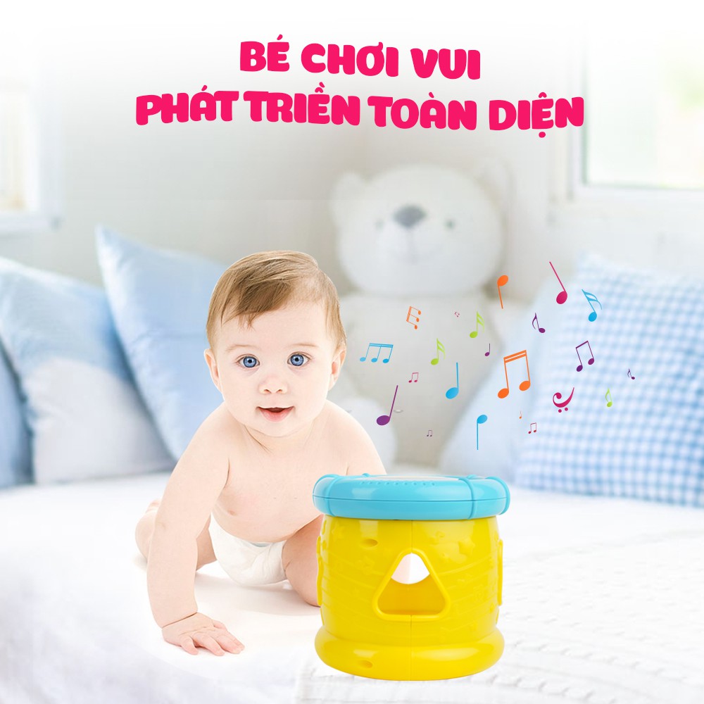 Trống đồ chơi xếp hình khối Winfun 0748, đồ chơi phát triển giác quan cho bé tập làm quen với chữ cái & số đếm tiếng anh