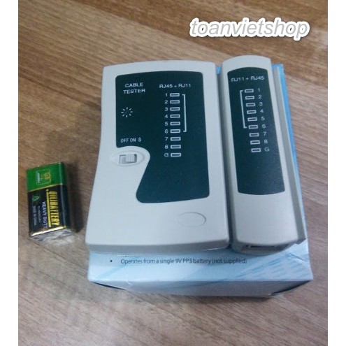 Hộp test mạng RJ 45, RJ 11 kèm Pin