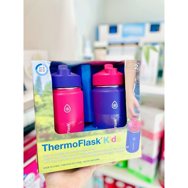 🏳️‍🌈Bình giữ nhiệt trẻ em nhập khẩu Mỹ -Thermo Flask Kids 414ml- Hàng chính hãng Thermoflask🏳️‍🌈