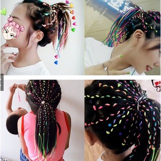 Dây Tết Tóc Bohemian Bảy Màu, Dây Buộc Tóc Tết Bím Nhiều Màu
