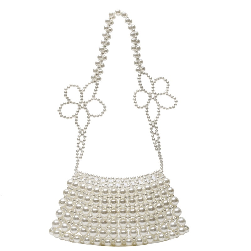 Túi Xách Đeo Vai Đính Hoa Ngọc Trai Nhân Tạo Thời Trang Sang Trọng