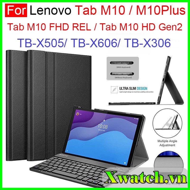 Bao da kiêm bàn phím không dây Lenovo Tab P11 J606F P11 Pro J706F M10 Gen 2 X306X/F/N M10 Plus X606X/F/N P11 plus
