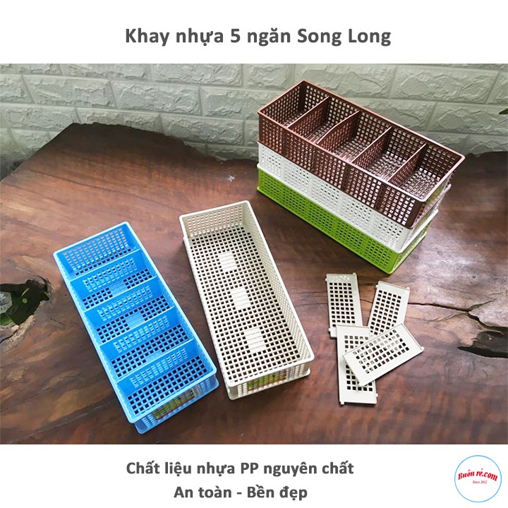 Khay Nhựa Nguyên Chất 5 Ngăn Song Long (MS:2797) - Buôn rẻ 00799