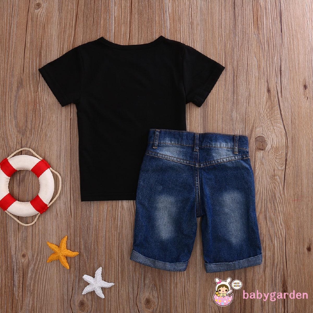 Set áo sơ mi ngắn tay + Quần jeans dài cho bé trai