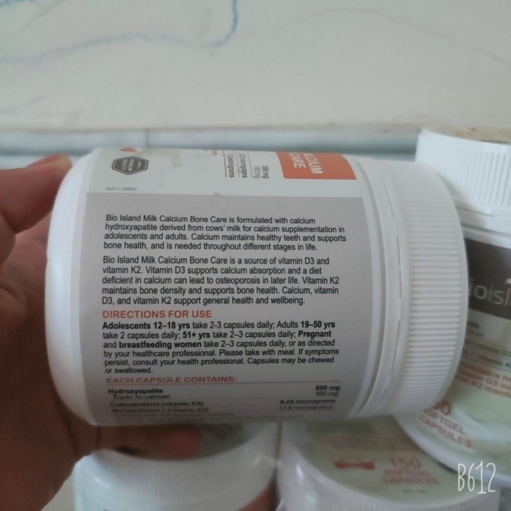 Viên Uống Canxi sữa cho người lớn Bio Island Milk Calcium Bone Care 150 viên