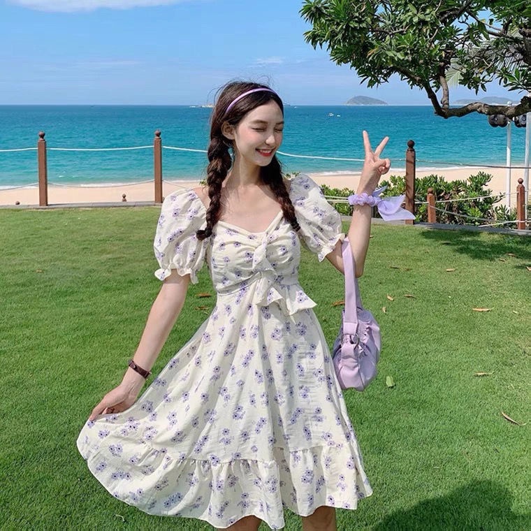 Đầm Hoa Tay Phồng Dáng Chữ A Thời Trang Pháp Quý Phái 2021 | BigBuy360 - bigbuy360.vn