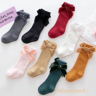 Vớ cotton cổ cao đính nơ màu sắc ngọt ngào dễ thương cho bé gái sơ sinh