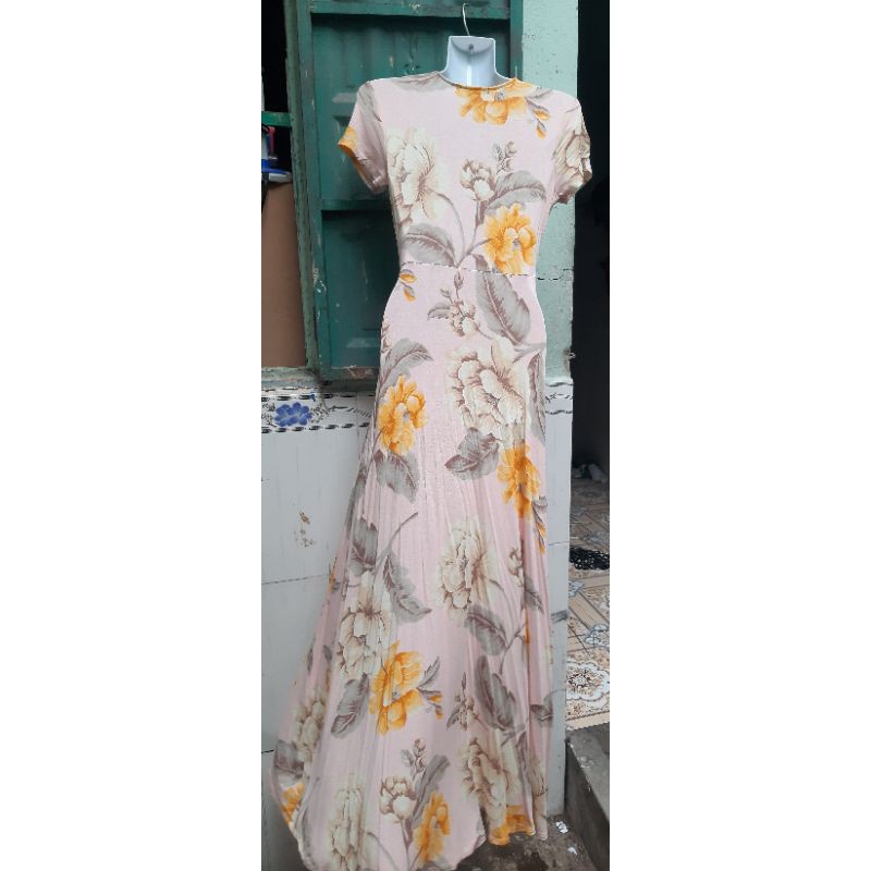 Đầm maxi thun hoa