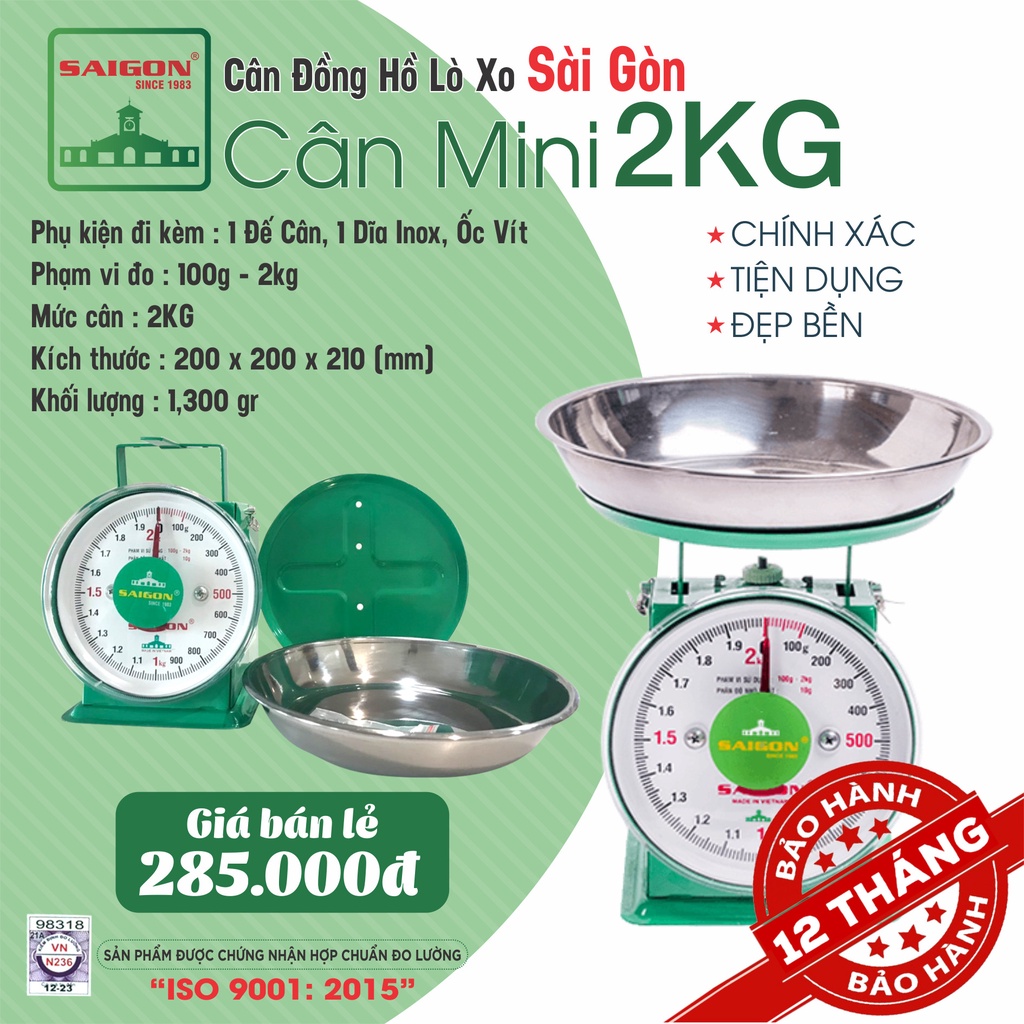 Cân 2 kg bảo hành 12 tháng