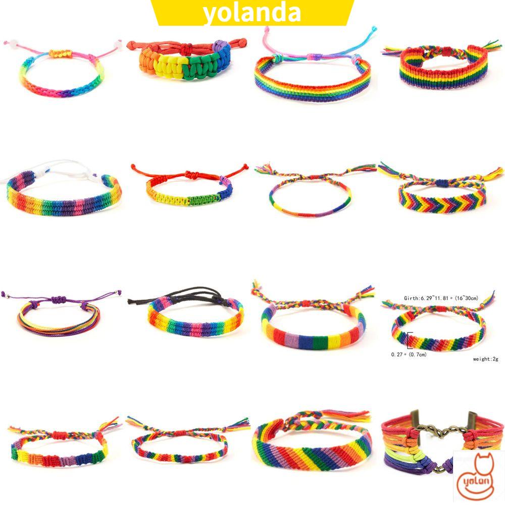 Vòng tay dây bện màu sắc cầu vồng thời trang cho nam nữ