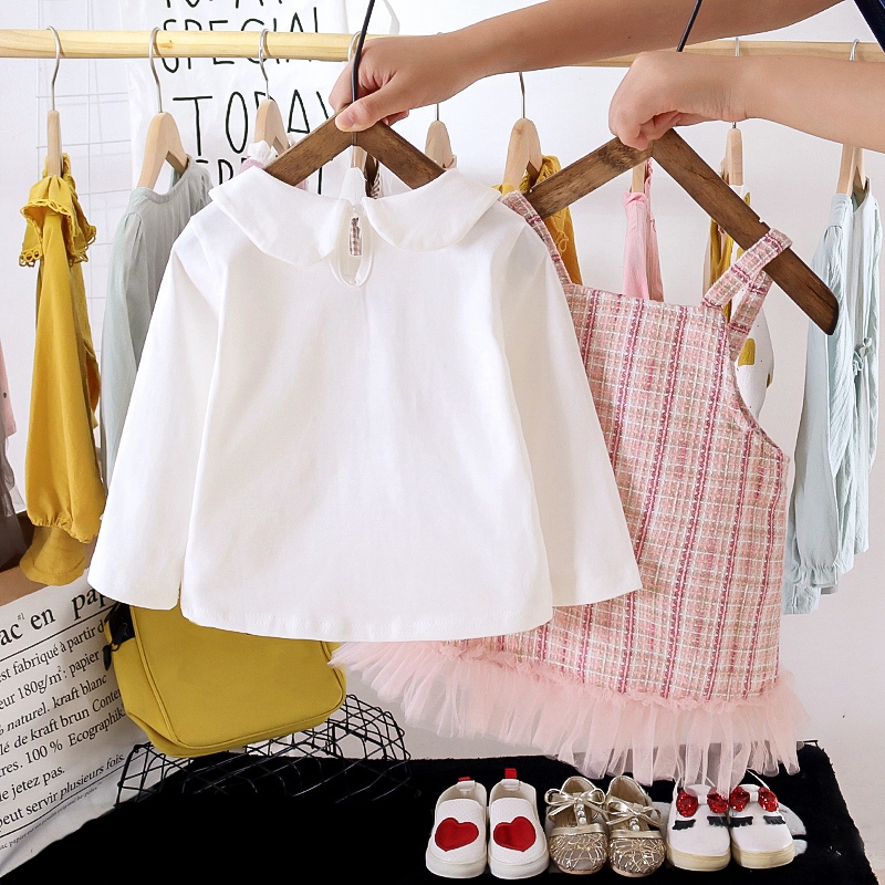 Set Áo Thun Tay Dài Kèm Đầm Công Chúa Thời Trang Cho Bé Gái