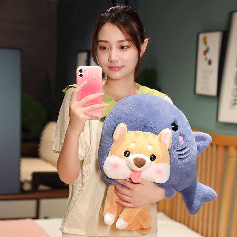 Cá mập &amp; ChóĐồ chơi nhồi bông Mềm Mại Hình Chú Chó Shiba Inu / Cá Mập Dễ Thương Trang Trí Giường Ngủ / Ghế Sofa / Bạn Gái