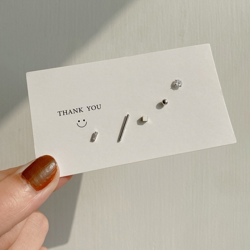 ✨✨Bộ 5 bông tai bạc S925 đính đá nhân tạo thời trang cho nữ