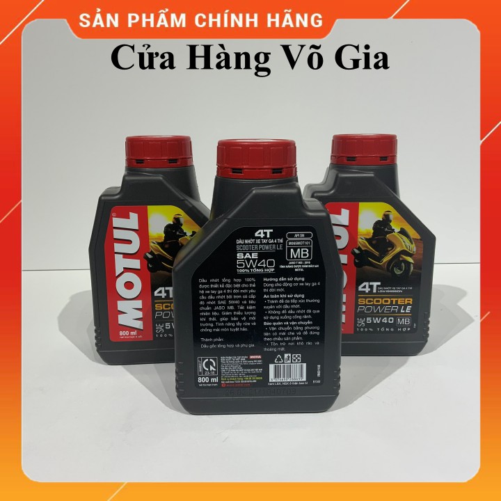 Motul Scooter Power LE 5W40 800ml - Nhớt cao cấp FULL TỔNG HỢP cho xe tay ga