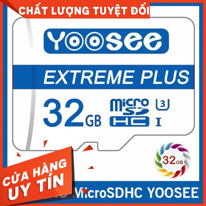 Thẻ nhớ MicroSD YOOSEE PLUS 32G U3 cho camera, điện thoại, loa đài, máy tính bảng.