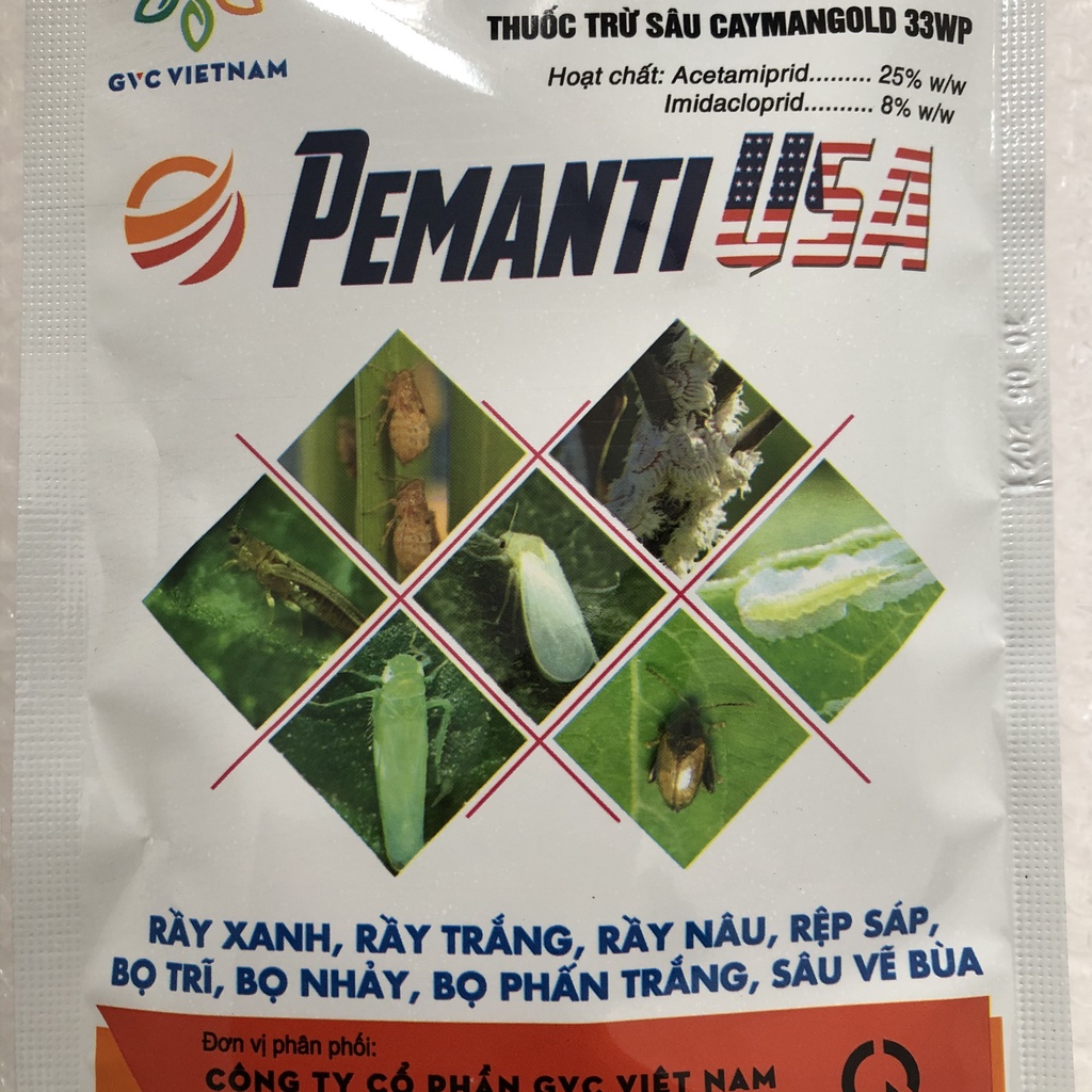 Đặc hiệu trừ rầy ranh, rầy trắng, rầy lâu, rầy lửa, bù lạch, bọ trĩ, rệp giường Pemanti 25g