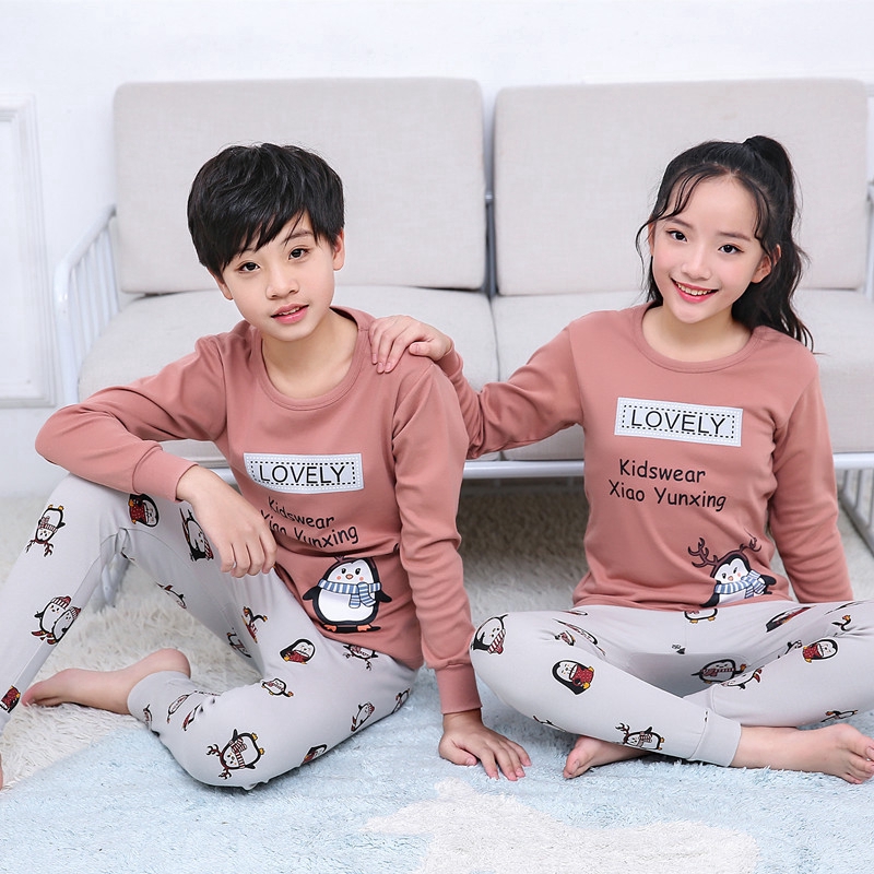 Girl Pajamas Cotton Breathable Homewear Clothes Kids Pyjamas 2pcs/set Long Sleeve Top+Pants Sleepwear 8-18Yrs