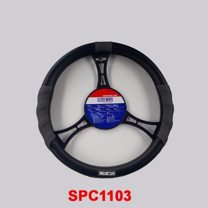 Bọc vô lăng Sparco SPC1113BK (đen chỉ đỏ)