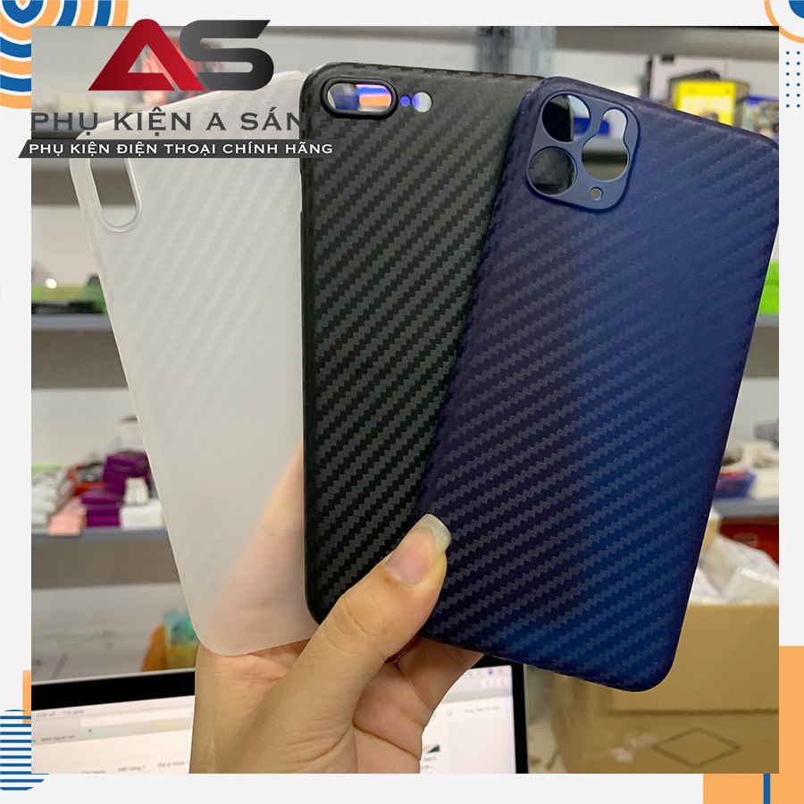 Ốp Giấy Nhám Vân Cacbon Version 2 Chống Vân Tay Siêu Mỏng Cho Iphone