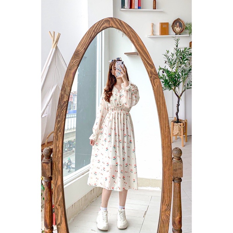 [Mã FAGREEN1505 giảm tới 30K đơn 99K] VÁY HOA VOAN TƠ CÚC NGỌC DÁNG DÀI ULZZANG ( hình thât/ sẵn) | BigBuy360 - bigbuy360.vn