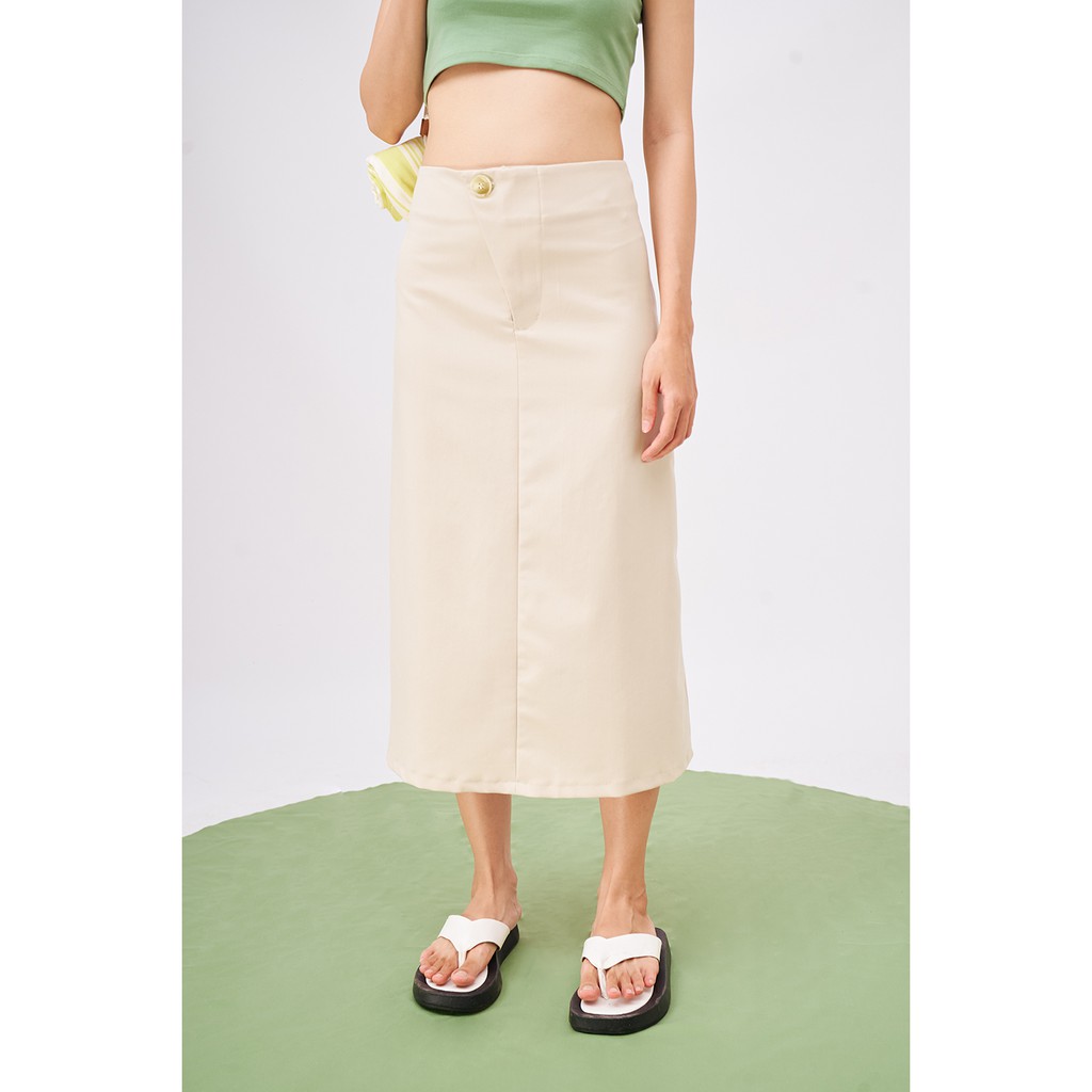 DOTTIE - Chân váy suông phối nút S0076