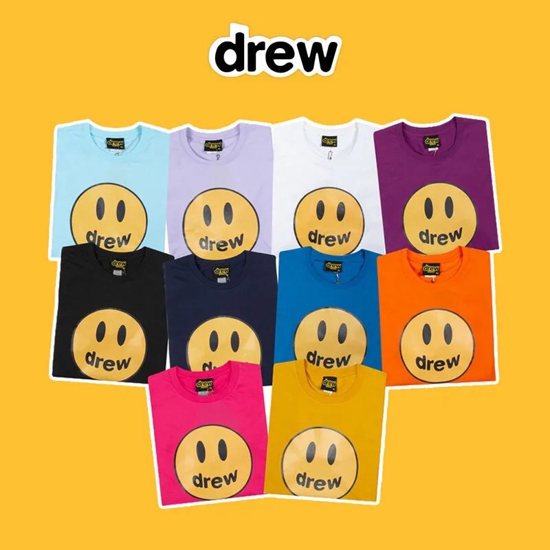 Áo phông D.R.E.W tay lỡ hình mặt cười_15 màu