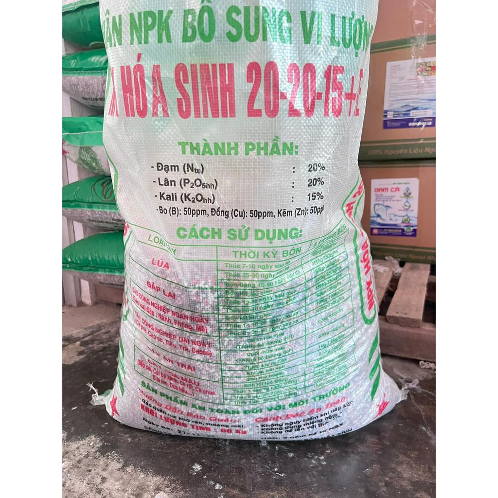 NPK Hóa sinh 20-20-15 - TE  - Dùng chủ yếu cho giai đoạn ra hoa, tạo trái. Giúp hoa nhiều, to trái, đẹp trái